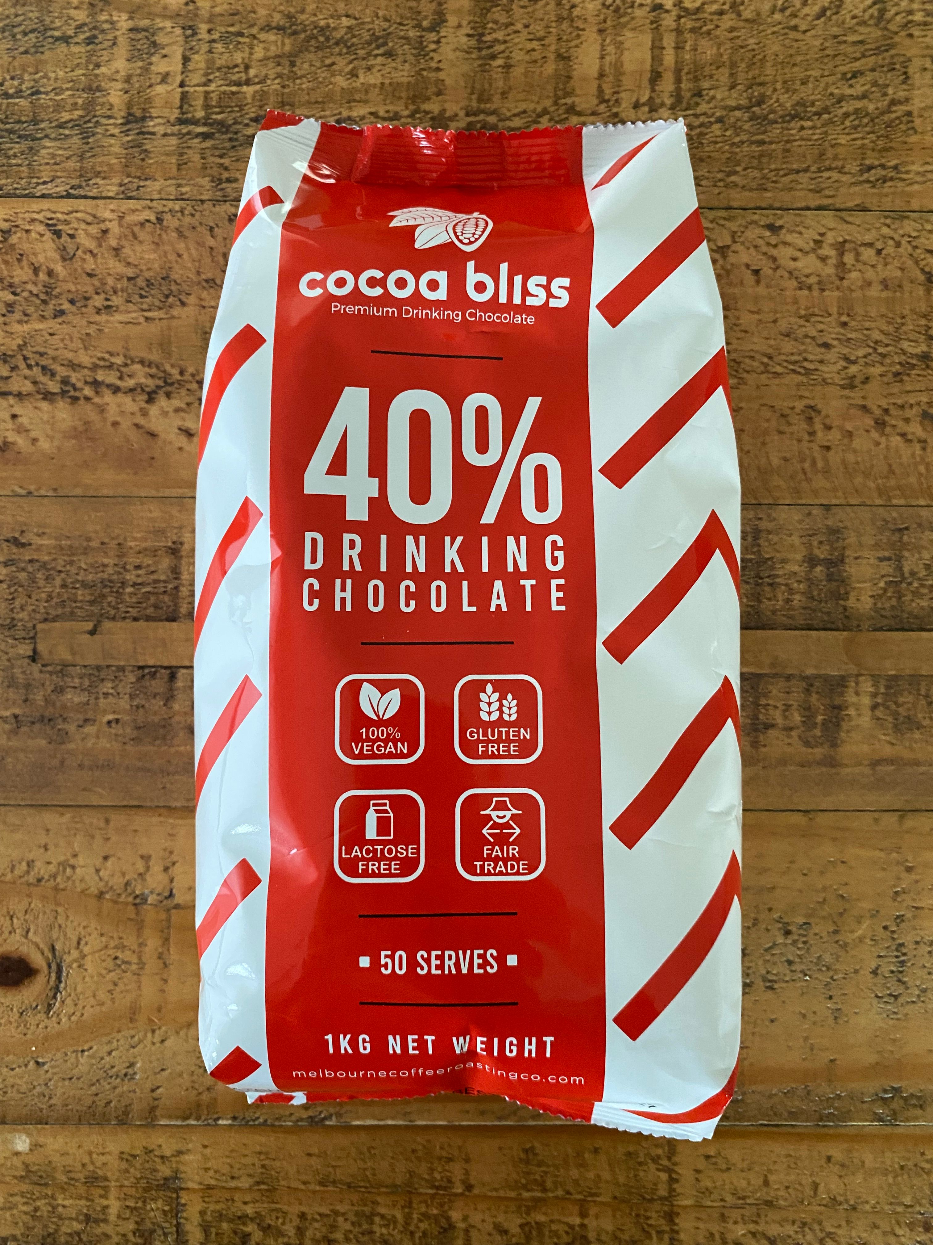 Cocoa Bliss - 40% Cocoa, photographed by Melbourne Coffee Roasting Co