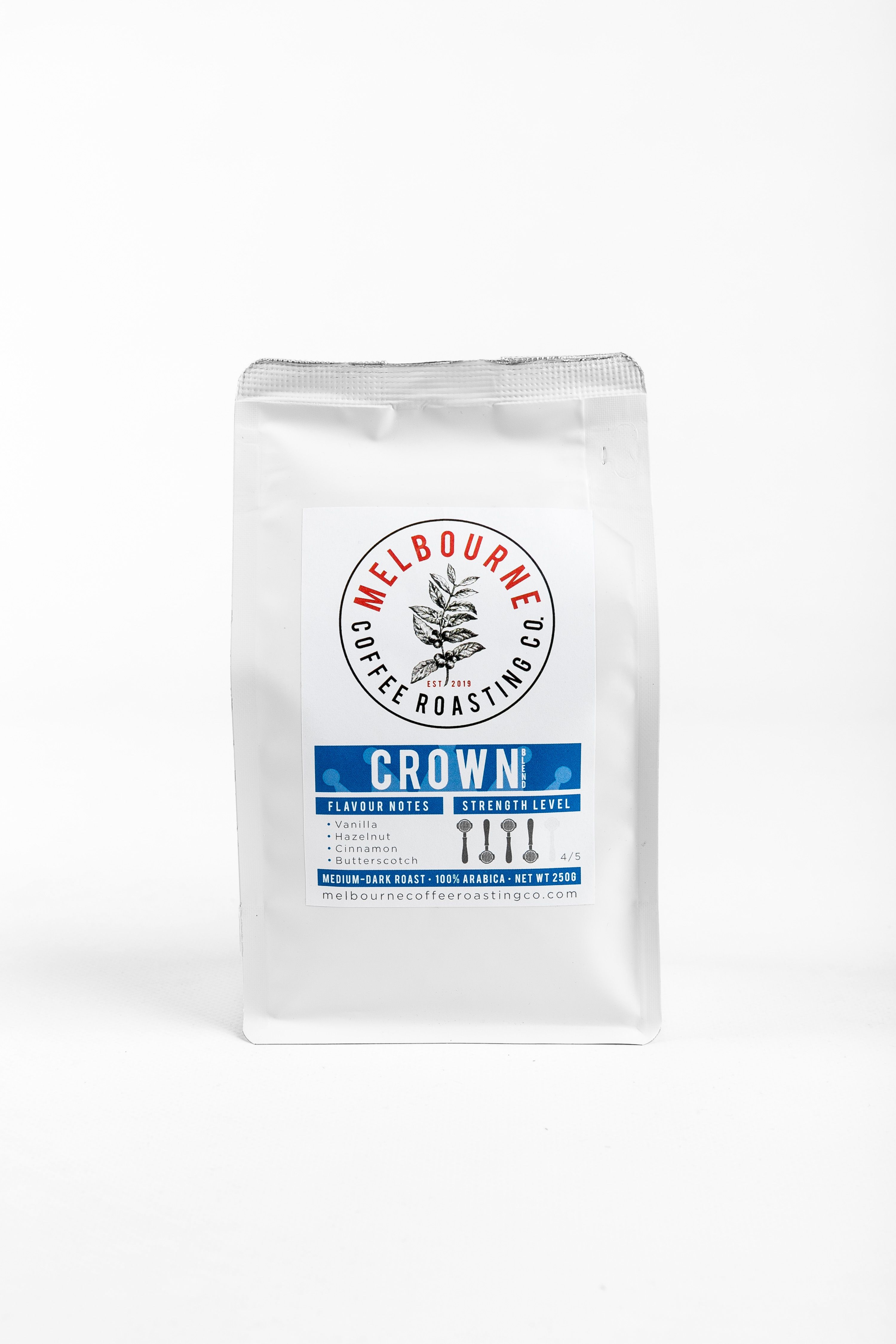 Crown Blend, photographed by Melbourne Coffee Roasting Co