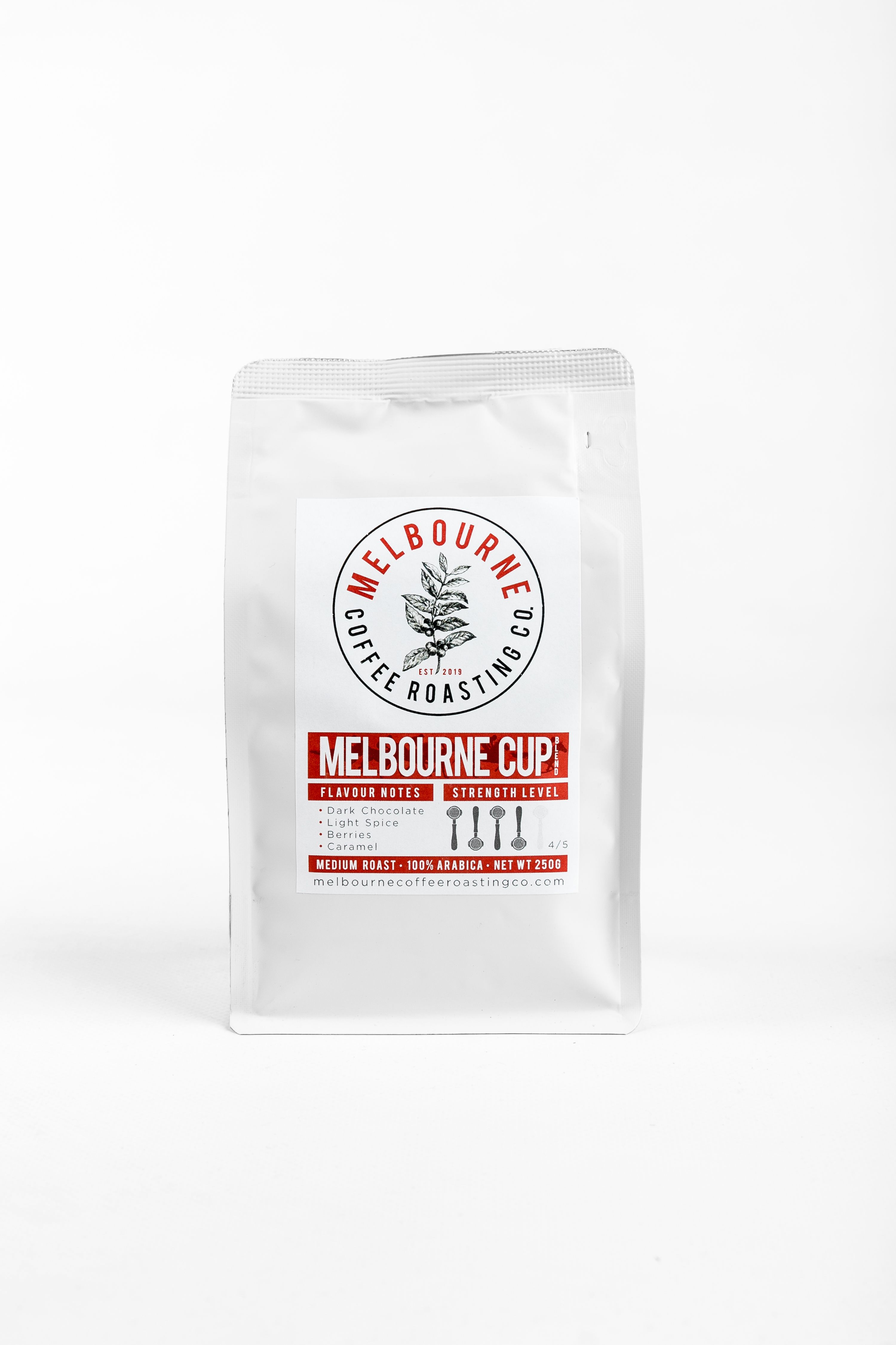 Melbourne Cup Blend, photographed by Melbourne Coffee Roasting Co